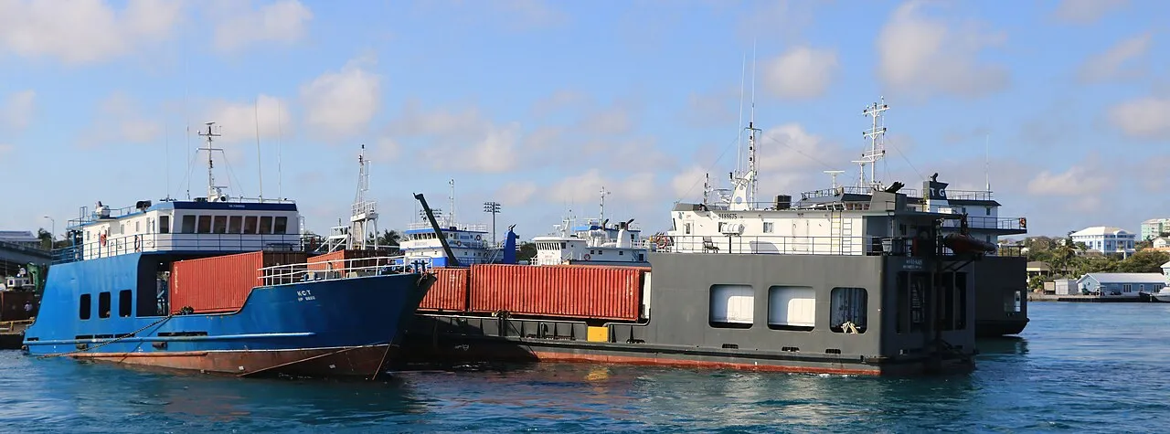 container cargo ship at sea