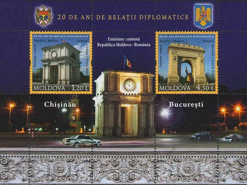 Romania Moldova flags