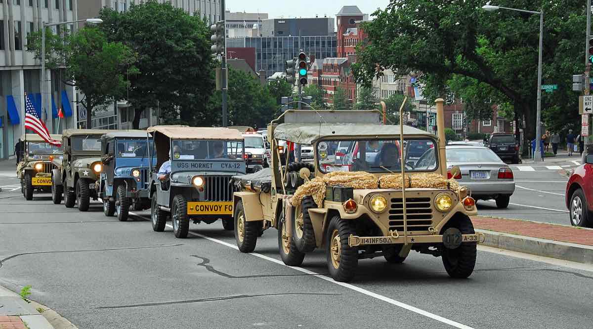military vehicles convoy Washington, D.C.