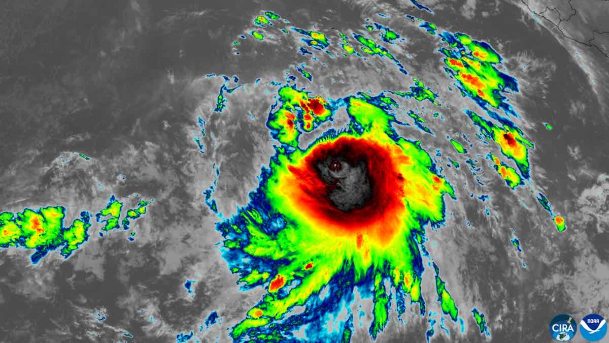 Hurricane satellite image Pacific Ocean